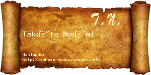 Takáts Noémi névjegykártya