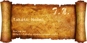 Takáts Noémi névjegykártya